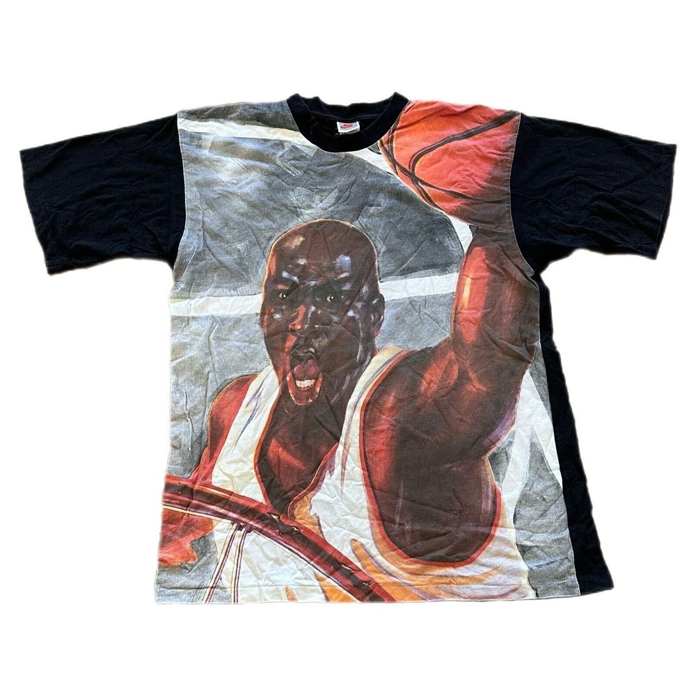 Nike Shirt Mens XL Michael Jordan Mega Print 90s Vintage Basketball - Picture 1 of 6